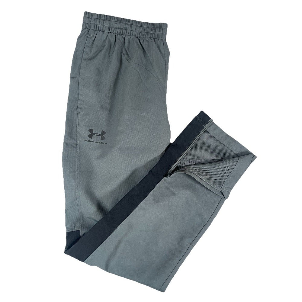 Under Armour Vital Woven Gray Track Pants Mesh Lined Loose Windbreaker Men's Med